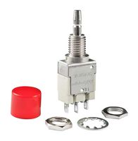 NKK SWITCHES EB2011-CC Pushbutton Switch, Sealed, Miniature, EB Series, 6.35 mm, SPDT, On-(On), Round, Red