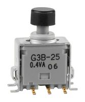 NKK SWITCHES G3B25AB-S-YA Pushbutton Switch, Ultra-Miniature, G3B Series, DPDT, On-(On), Round, Black
