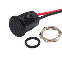 MALLORY FWP12-FW1-A0M2 Vandal Resistant Switch, 12 mm, SPST-NO, Off-(On), Round, Transparent