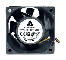 DELTA ELECTRONICS PFB0412EHN-TP06 DC Axial Fan, 12 V, Square, 40 mm, 28 mm, Ball Bearing, 21.834 CFM