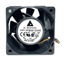 DELTA ELECTRONICS PFB0612SHE DC Axial Fan, 12 V, Square, 60 mm, 38 mm, Ball Bearing, 43.57 CFM