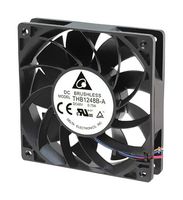 DELTA ELECTRONICS THB1212B-AXHF DC Axial Fan, 12 V, Square, 120 mm, 25.4 mm, Ball Bearing, 184.2 CFM