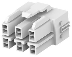 TE CONNECTIVITY 5-2465651-6 Connector Housing, PBT, Natural, QP 6.5 Series, Plug, 6 Positions, 6.5 mm