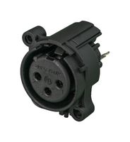 NEUTRIK NC3FAAV-0 XLR Connector, 3 Contacts, Receptacle, Panel PCB Mount, Gold Plated Contacts