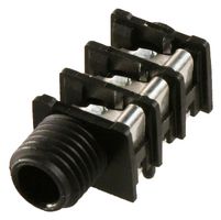 NEUTRIK NRJ6HF-1 Phone Audio Connector, Stereo, 3 Contacts, Jack, 6.35 mm, Panel Mount, Silver Plated Contacts