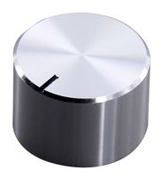 MULTICOMP MC21016 Knob, Round Shaft, 6.4 mm, Aluminium, Round with Indicator Line, 18 mm