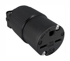 QUALTEK ELECTRONICS Q-722 Power Entry Connector, NEMA 6-15R, 15 A, Black, 250 V