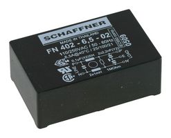 SCHAFFNER - TE CONNECTIVITY FN402-1.6-02 Power Line Filter, General Purpose, 250 VAC, 1.6 A, Single Phase, 1 Stage, Through Hole