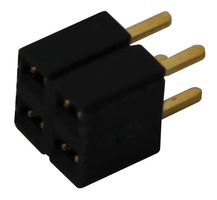 SAMTEC SLW-102-01-G-D PCB Receptacle, Square Post, Board-to-Board, 2.54 mm, 2 Rows, 4 Contacts, Through Hole Mount