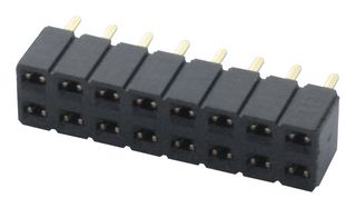 SAMTEC SLW-108-01-G-D PCB Receptacle, Square Post, Board-to-Board, 2.54 mm, 2 Rows, 16 Contacts, Through Hole Mount