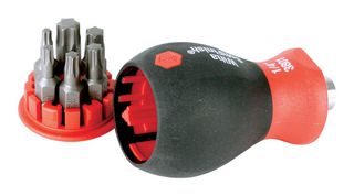 WIHA 38045 Stubby Bit Holder Set, Cushion Grip Handle, 7 Pieces of T8, T10, T15, T20, T25, T30 Torx
