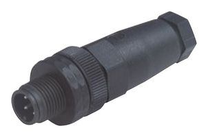 HIRSCHMANN ELST 4012 K PG 7 Sensor Connector, E Series PG7, M12, Male, 4 Positions, Screw Pin, Straight Cable Mount