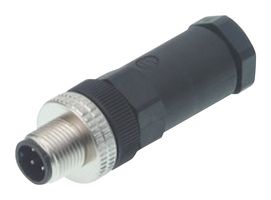 HIRSCHMANN ELST 4012 PG 9 BLACK Sensor Connector, E Series PG9, M12, Male, 4 Positions, Screw Pin, Straight Cable Mount