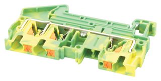 PHOENIX CONTACT 3211780 DIN Rail Mount Terminal Block, 3 Positions, 24 AWG, 10 AWG, 6 mm², Push In, 36 A