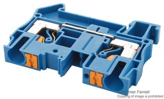 PHOENIX CONTACT 3211819 DIN Rail Mount Terminal Block, 2 Positions, 20 AWG, 8 AWG, 10 mm², Push In, 52 A
