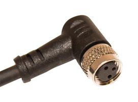 MUELLER ELECTRIC C83D01M004 Sensor Cable, A Coded, Black, 90° M8 Receptacle, Free End, 3 Positions, 4 m, 13.1 ft
