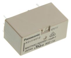 PANASONIC ADJ14012 Power Relay, SPDT, 12 VDC, 16 A, DJ Series, Through Hole, Latching Single Coil