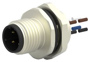 TE CONNECTIVITY T4171210504-001 Sensor Cable, M12 Plug, Free End, 4 Positions, 200 mm, 7.9 ", T417 Series