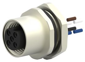 TE CONNECTIVITY T4171310404-001 Sensor Cable, M12 Receptacle, Free End, 4 Positions, 200 mm, 7.9 ", T417 Series