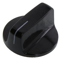 DAVIES MOLDING 1500BQ Knob, D Shaft, 6 mm, Phenolic, Pointer Bar Skirted with Indicator Line, 28.6 mm, 1500 Series