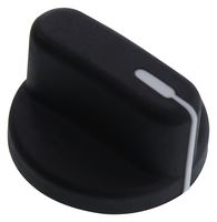 DAVIES MOLDING 1506 Knob, D Shaft, 6 mm, Thermoplastic Elastomer, Pointer Bar Skirted with Indicator Line, 41.12 mm