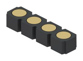 MILL-MAX 319-10-104-30-054000 Spring Loaded Connector, Target Header, 2.54 mm, 1 Row, 4 Contacts, Surface Mount, Brass