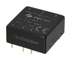 CUI PDQE15-Q24-S12-D Isolated Through Hole DC/DC Converter, ITE, DIP, 4:1, 15 W, 1 Output, 12 V