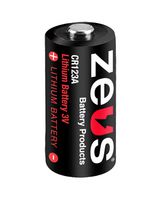 ZEUS BATTERY PRODUCTS ZEUS CR-123A Battery, 3 V, CR123A, Lithium Manganese Dioxide, 1.5 Ah, Raised Positive and Flat Negative, 1