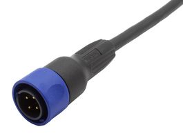 BULGIN LIMITED PXP4000/002/03P Circular Cable Assembly, Circular Plug to Free End, 3 Positions, 6.6 ft, 2 m, Black