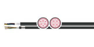 TKD KABEL 1004955-100F Multiconductor Cable, Shielded, 4 Conductor, 6 AWG, 16 mm², 100 ft, 30.48 m