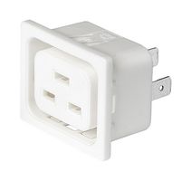 SCHURTER 3-155-626 IEC Power Connector, White, IEC Type J Outlet, 16 A, 250 VAC, Quick Connect, Panel Mount, Snap-In