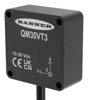 BANNER ENGINEERING QM30VT3-KQP Vibration and Temperature Sensor, 450 ohm, 30VDC, Panel Mount, QM30VT3 Series