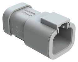 AMPHENOL SINE/TUCHEL ATP04-4P-P021 Automotive Connector, Gray, ATP Series, Straight Receptacle, 4 Contacts, Busbar Pin