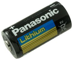 PANASONIC BATTERIES CR-123A/BE Battery, 3 V, 2/3A, Lithium Manganese Dioxide, 1.4 Ah, Pressure Contact, 1