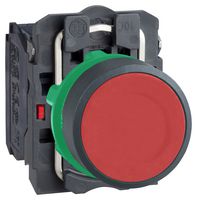 SCHNEIDER ELECTRIC XB5AA45 Industrial Pushbutton Switch, Harmony XB5 Series, 22 mm, SPST-NO, SPST-NC, Momentary, Flush, Red