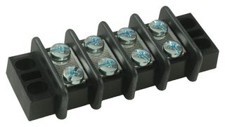 MULTICOMP PRO MC24342 Panel Mount Barrier Terminal Block, 2 Row, 4 Positions, 22 AWG, 10 AWG, 14.29 mm, 30 A