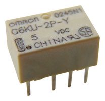 OMRON ELECTRONIC COMPONENTS G6KU-2P-Y-T1 DC24 Signal Relay, 24 VDC, DPDT, 2 A, G6K Series, Through Hole, Latching Single Coil