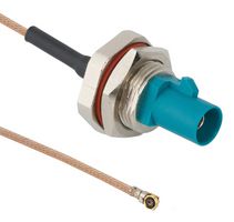 AMPHENOL RF 095-820-253-30Z RF / Coaxial Cable Assembly, IP67, 11.811 ", 300 mm, RG178, FAKRA Bulkhead Plug