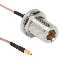 AMPHENOL RF 095-900-625-011 RF / Coaxial Cable Assembly, 6GHz Frequency, 11 ", 279.4 mm, RG178, MMCX Plug, N Bulkhead Jack