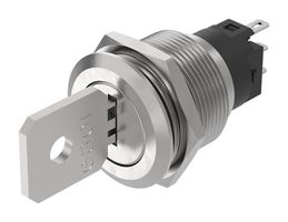 EAO 82-6121.2000 Keylock Switch, IP65, Maintained, SPDT, 82 Series, 2 Position, Solder Lug, Plug In, 1 A