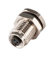 SAME SKY CDM502-04A-FP-F775-67 Sensor Connector, CDM502 Series, M5, Female, 4 Positions, Solder Socket, Straight Panel Mount