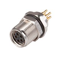 SAME SKY CDM802-08A-FP-F010-67 Sensor Connector, CDM802 Series, M8, Female, 8 Positions, Solder Socket, Straight Panel Mount