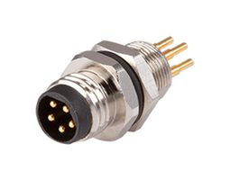 SAME SKY CDM804-08A-MP-R805-67 Sensor Connector, CDM804 Series, M8, Male, 8 Positions, Solder Pin, Straight Panel Mount