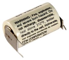 FDK CR14250SET-FT Battery, 3 V, 1/2AA, Lithium, 850 mAh, PCB Pins, 1