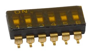 E-SWITCH KAN1106RT DIP / SIP Switch, Half Pitch, 6 Circuits, Recessed, Surface Mount, SPST-NO, 24 V, 25 mA