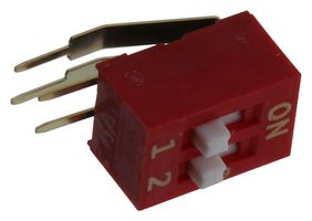 E-SWITCH KAS2102E DIP / SIP Switch, 2 Circuits, Slide, Through Hole, Right Angle, SPST-NO, 24 V, 25 mA