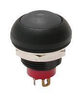 E-SWITCH RP8100B2M1CEBLKBLKWHT Industrial Pushbutton Switch, RP8100 Series, 13.6 mm, SPST-NO-DM, Off-(On), Round, Black