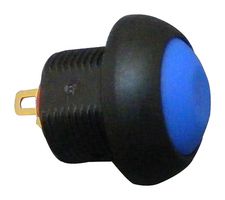 E-SWITCH RP8100B2M1CEBLKBLUNIL Industrial Pushbutton Switch, RP8100 Series, 13.6 mm, SPST-NO-DM, Off-(On), Round, Blue