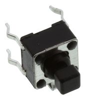 E-SWITCH TLE1105SPF160Q Tactile Switch, TLE1105 Series, Top Actuated, Through Hole, Plunger for Cap, 160 gf