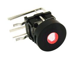 E-SWITCH TL1260RQRBLK Tactile Switch, SPST-NO-DM, TL1260 Series, Side Actuated, Through Hole, Right Angle, Round Button